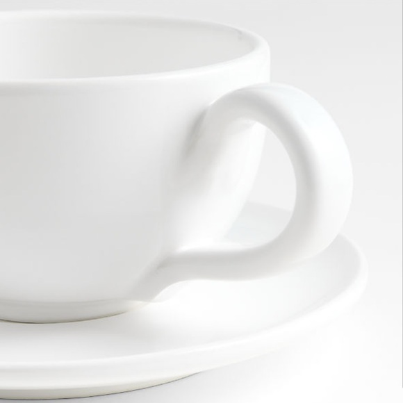 New! Crate&Barrel 🇮🇹🍋✨Sorrento 13.5-oz. White Cappuccino Cup and Saucer LIMITED - Picture 3 of 4